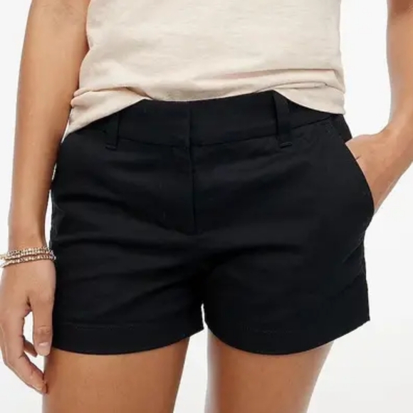 J. Crew Navy Black Mid Rise Broken-In Shorts 100% Cotton Womens Size 4 Preppy - Picture 1 of 8